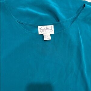 Diane Von Furstenberg Teal Silk Tank Top Vintage 100% silk 1x
